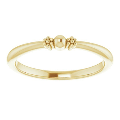 Stackable Bead Ring - Yellow Gold