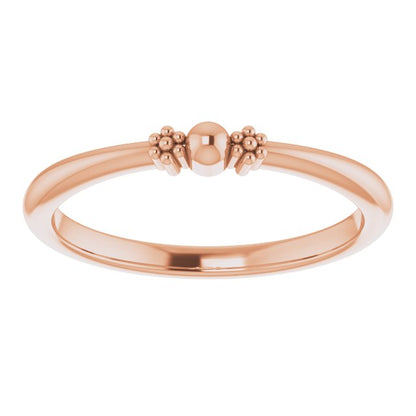 Stackable Bead Ring - Rose Gold