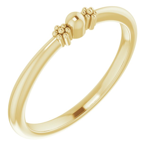 Stackable Bead Ring - Yellow Gold