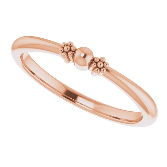 Stackable Bead Ring - Rose Gold