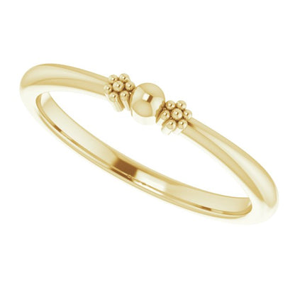 Stackable Bead Ring - Yellow Gold
