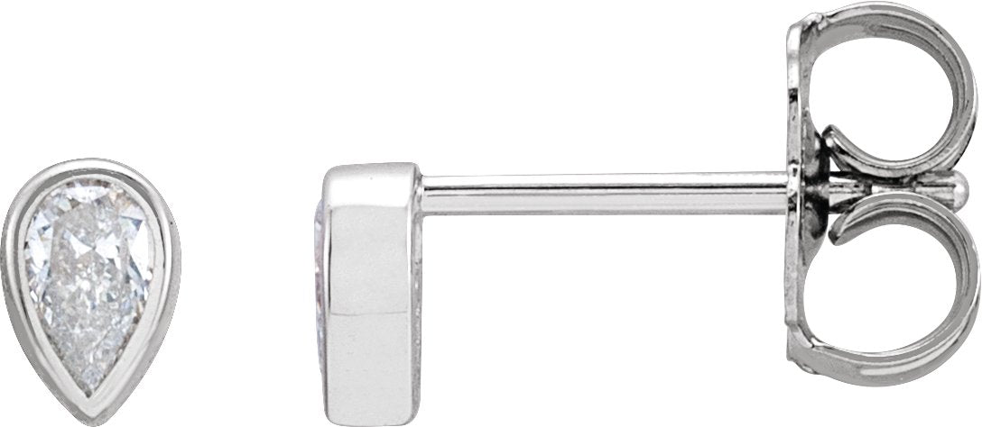 1/10 Ct Pear Lab-Grown Diamond Micro Pear Bezel Earring
