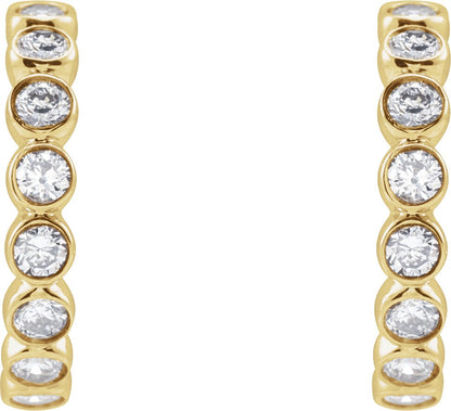 3/8 Ctw Lab-Grown Diamond Hoop Earrings - Yellow Gold - Lab Grown Diamond