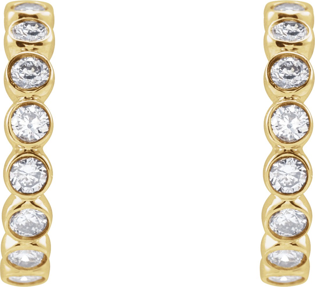 1/3 Ctw Lab-Grown Diamond Hoop Earrings - Yellow Gold - Lab Grown Diamond
