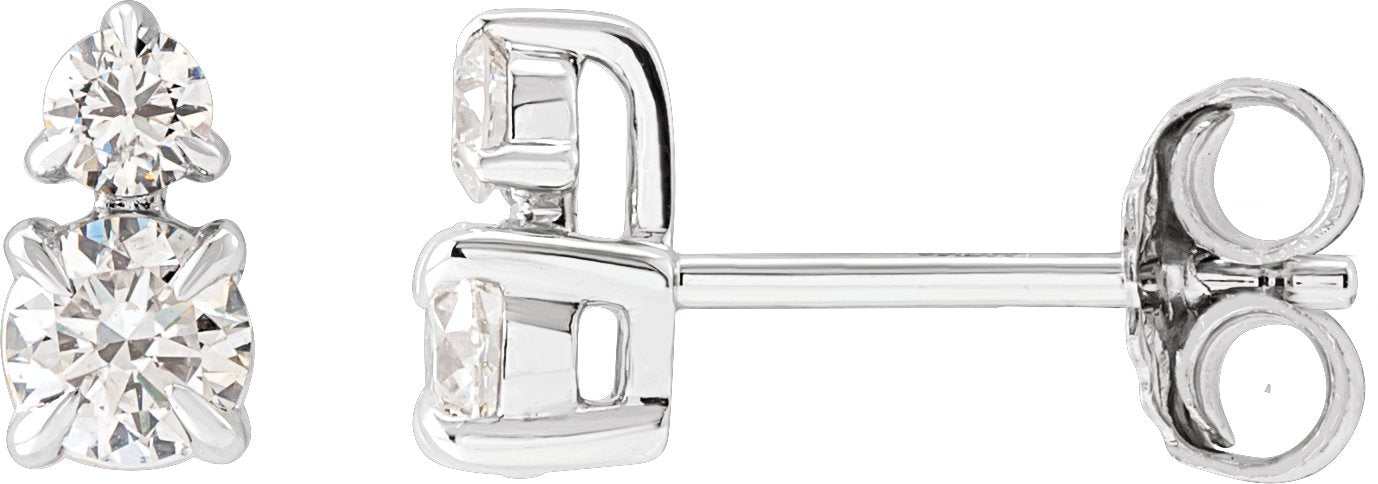 1/2 Ctw Lab-Grown Diamond Earrings With Backs