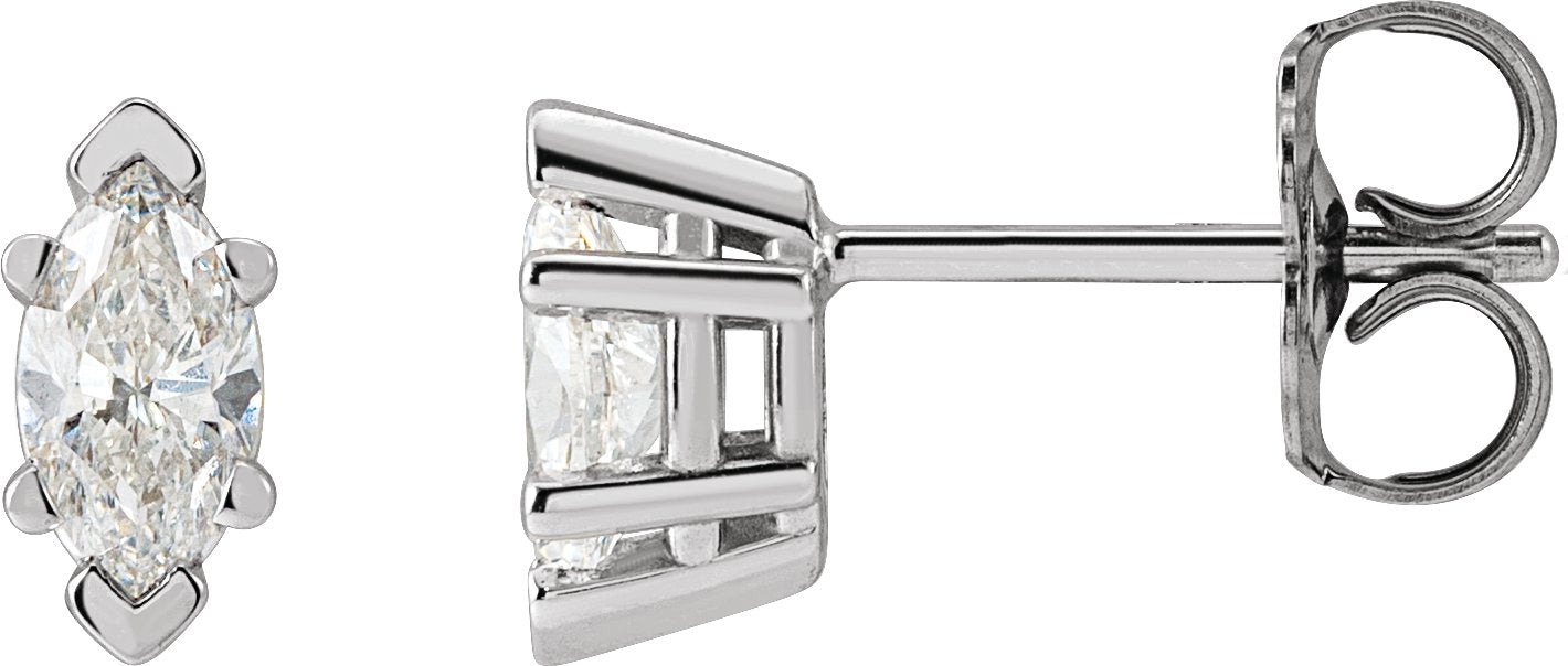 1/2 Ctw Marquise Lab-Grown Diamond V-End Earrings - Rose Gold - Lab Grown Diamond