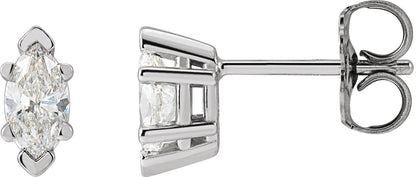 1/2 Ctw Marquise Lab-Grown Diamond V-End Earrings - Rose Gold - Lab Grown Diamond