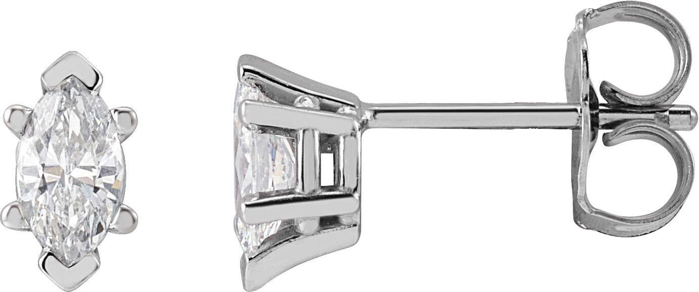 3/8 Ctw Marquise Lab-Grown Diamond V-End Earrings - Lab Grown Diamond