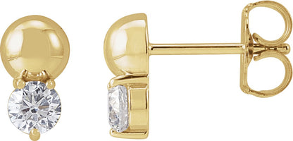 1/3 Ctw Lab Grown Diamond Solitaire Bead Earrings