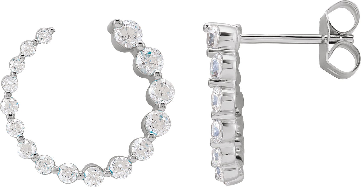 7/8 Ctw Lab-Grown Diamond Front-Back Earrings