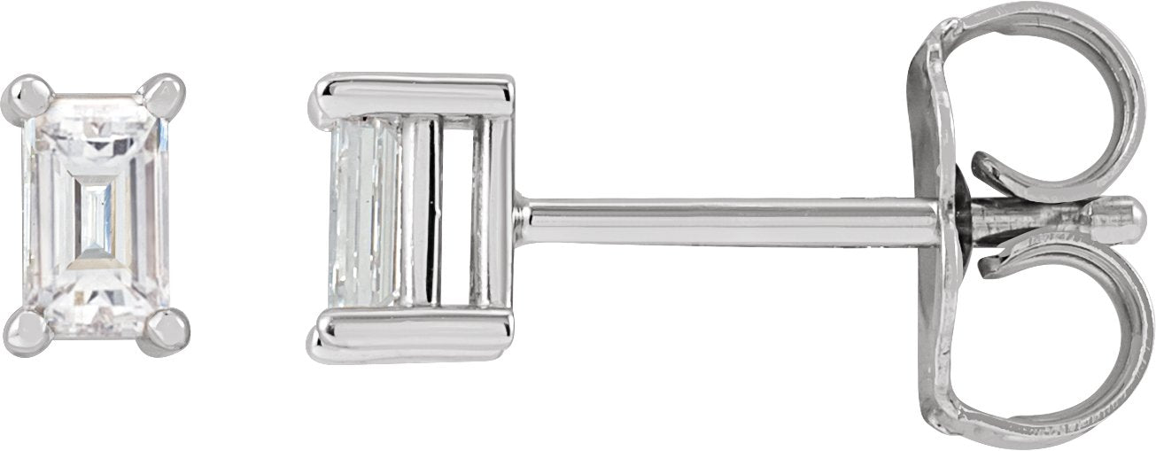 1/5 Ctw Straight Baguette Lab-Grown Diamond 4-Prong Basket Earrings