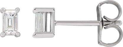 1/5 Ctw Straight Baguette Lab-Grown Diamond 4-Prong Basket Earrings