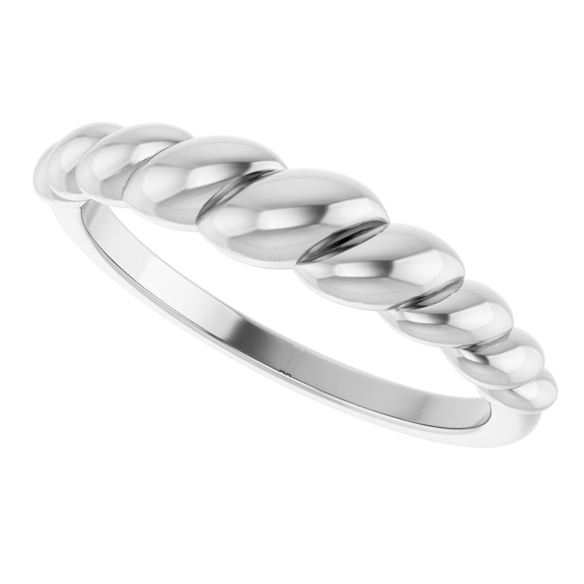 Rope Dome Ring - White Gold