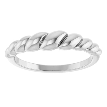 Rope Dome Ring - White Gold