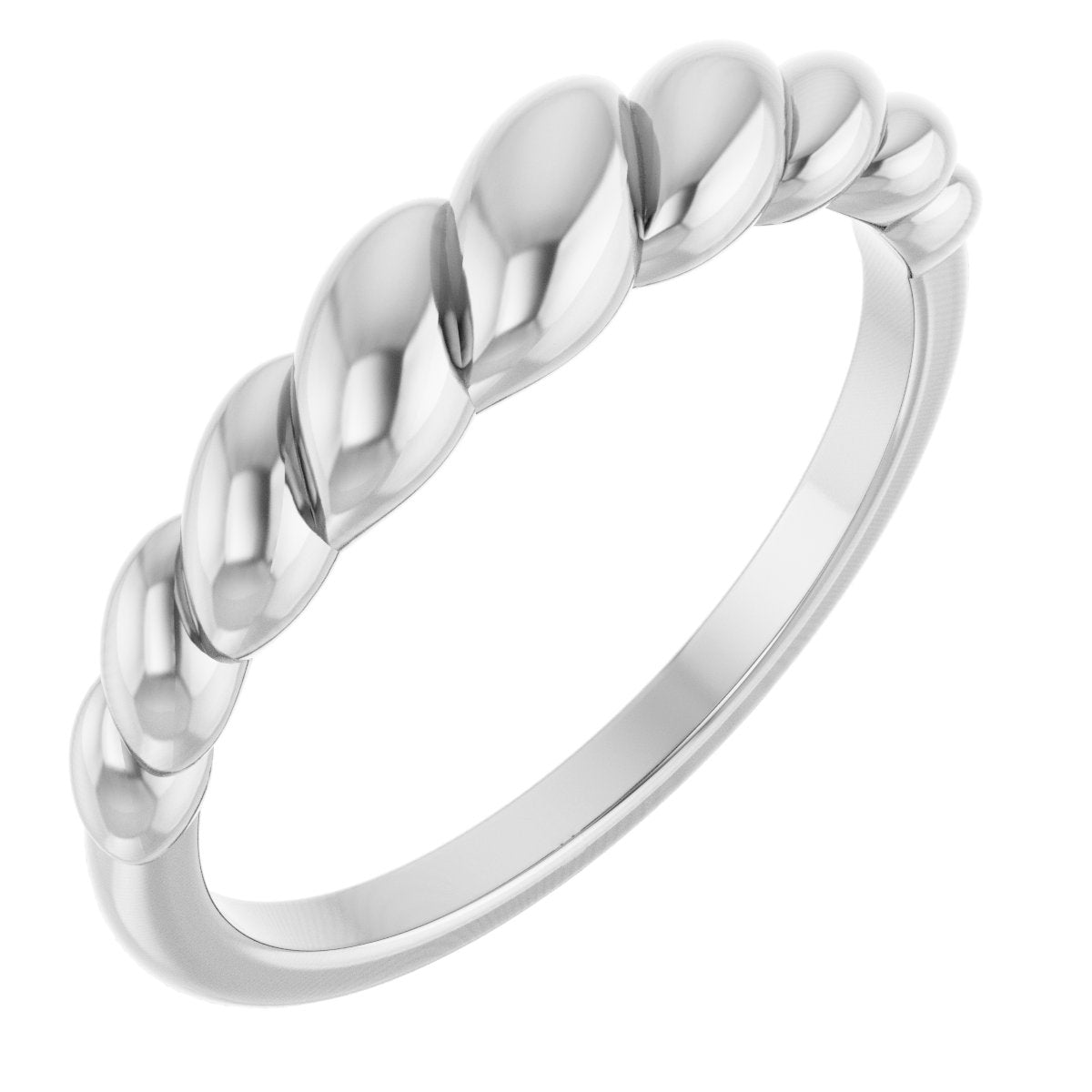 Rope Dome Ring - White Gold