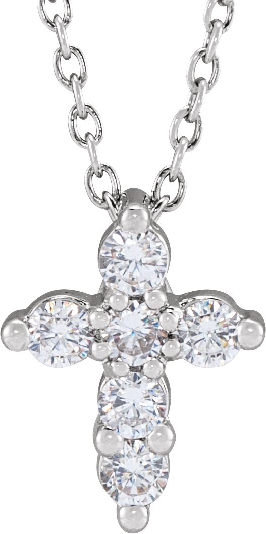 1/4 Ctw Lab-Grown Diamond Cross Necklace
