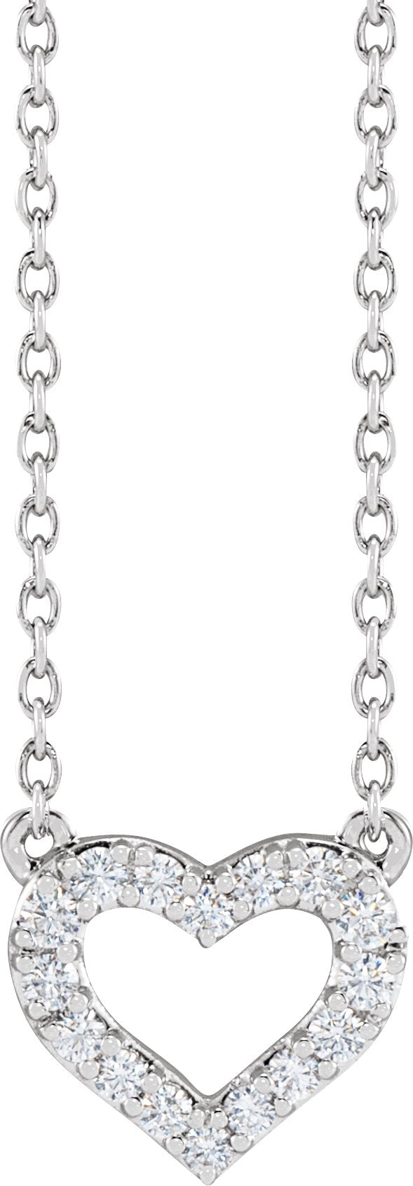 1/5 Ctw Lab-Grown Diamond Heart Necklace