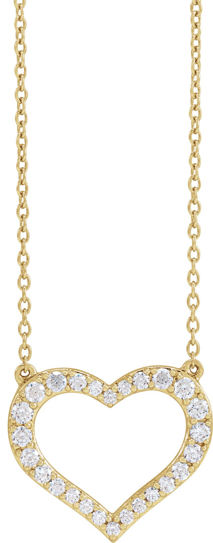 3/8 Ctw Lab-Grown Diamond Heart Necklace - Lab Grown Diamond