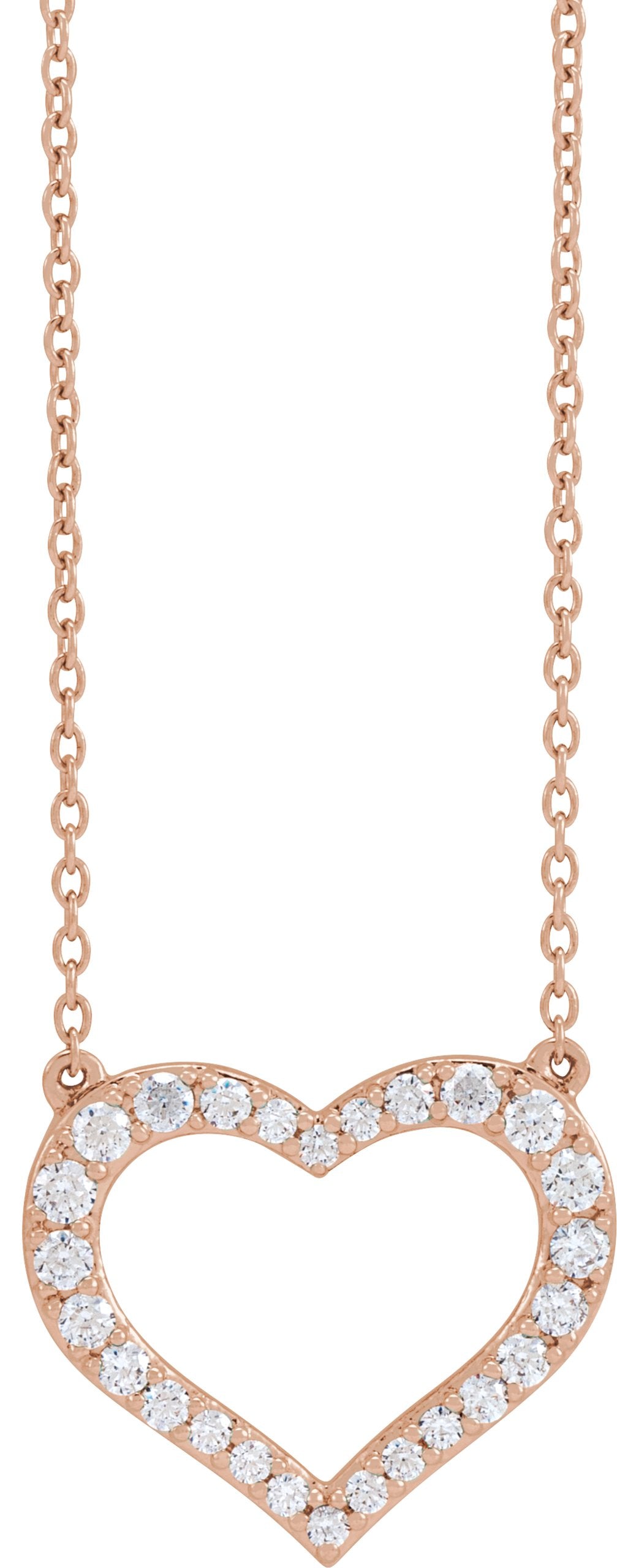 3/8 Ctw Lab-Grown Diamond Heart Necklace - Rose Gold - Lab Grown Diamond