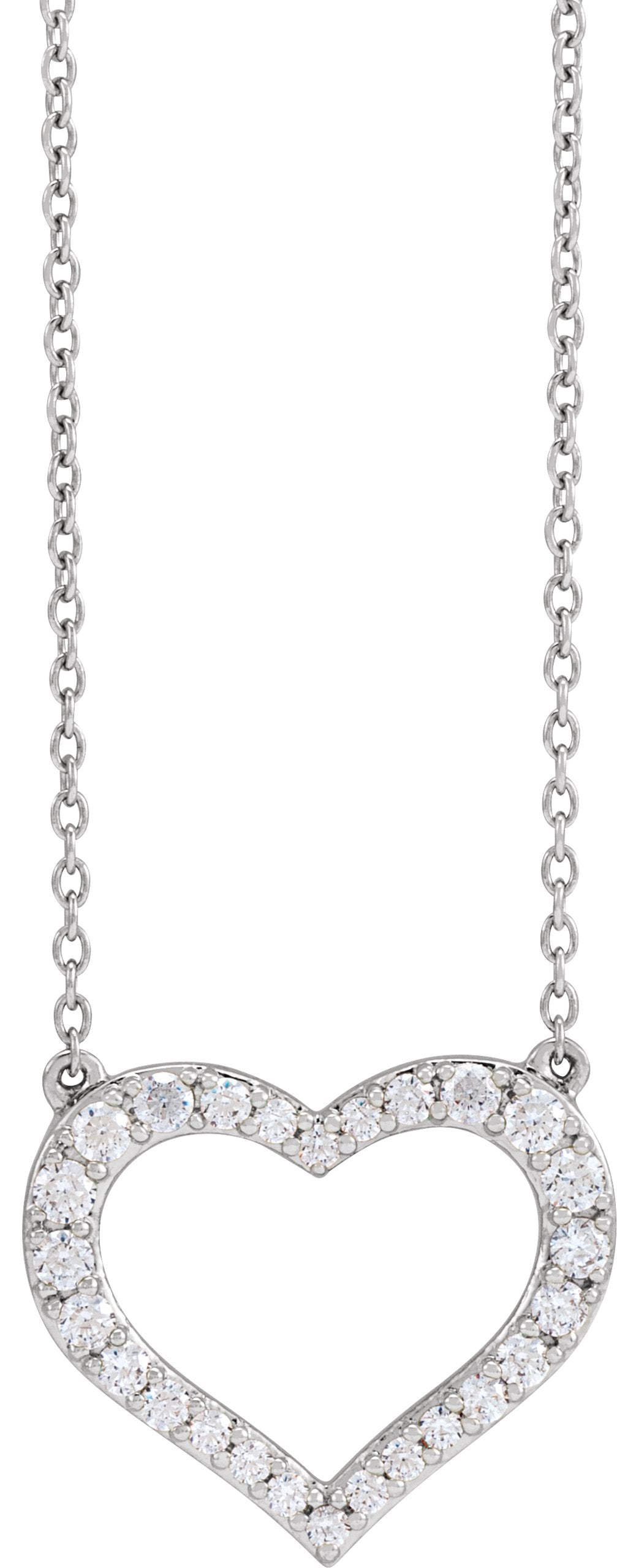 3/8 Ctw Lab-Grown Diamond Heart Necklace