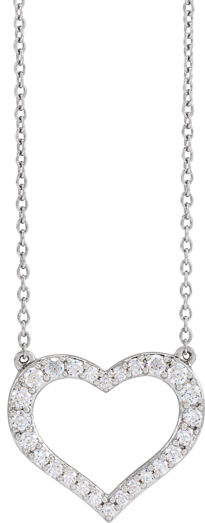 3/8 Ctw Lab-Grown Diamond Heart Necklace