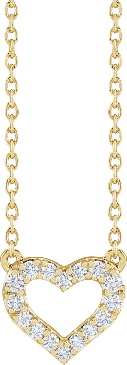1/5 Ctw Lab-Grown Diamond Heart Necklace - Lab Grown Diamond