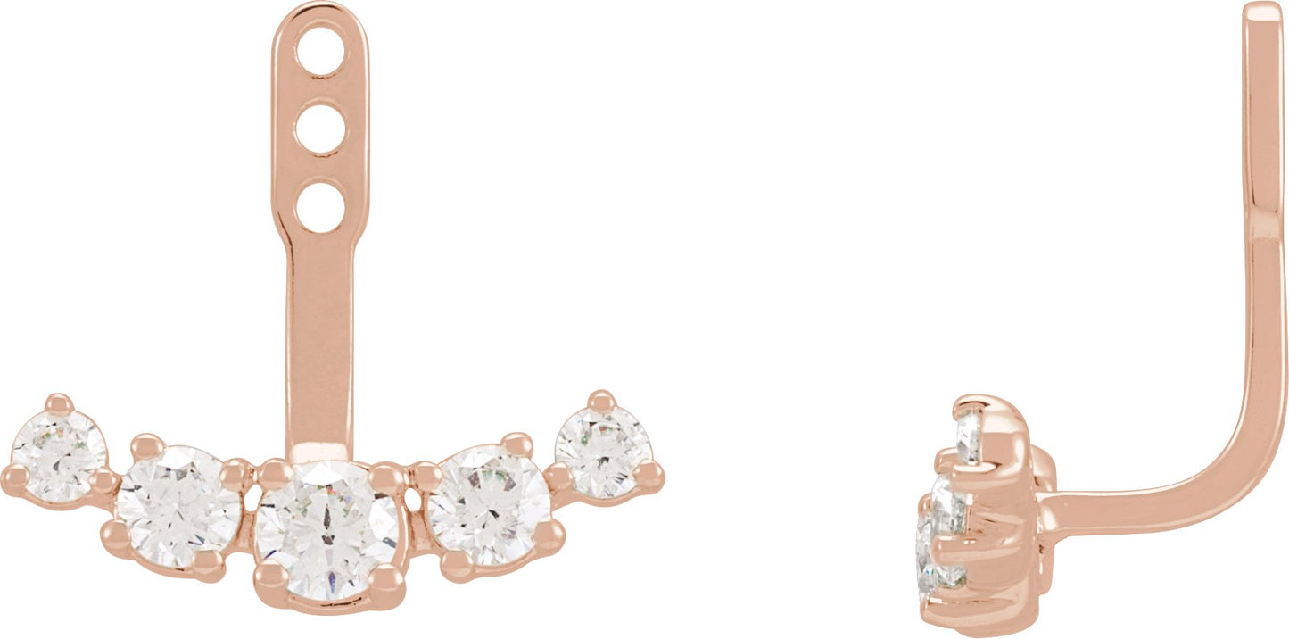 1 Ctw Lab-Grown Diamond Earring Jackets