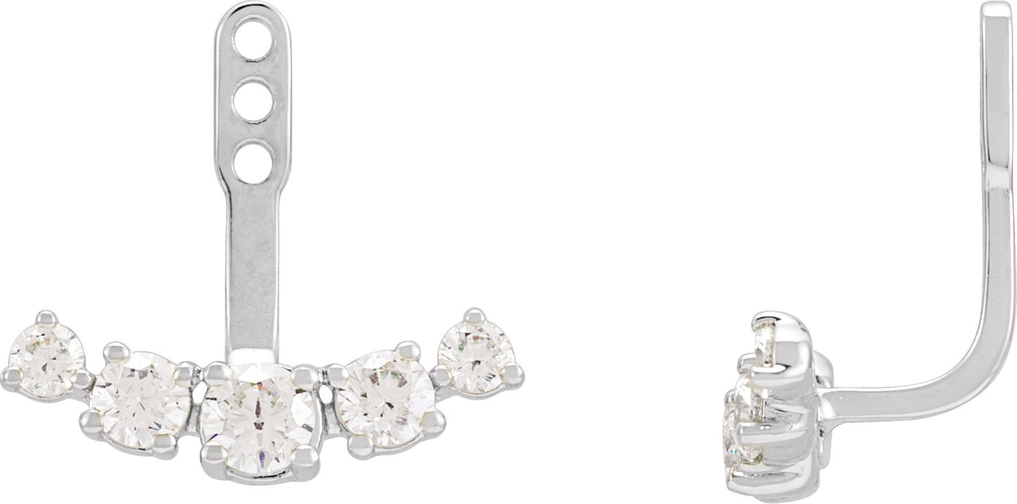 1 Ctw Lab-Grown Diamond Earring Jackets