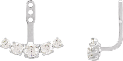 1 Ctw Lab-Grown Diamond Earring Jackets