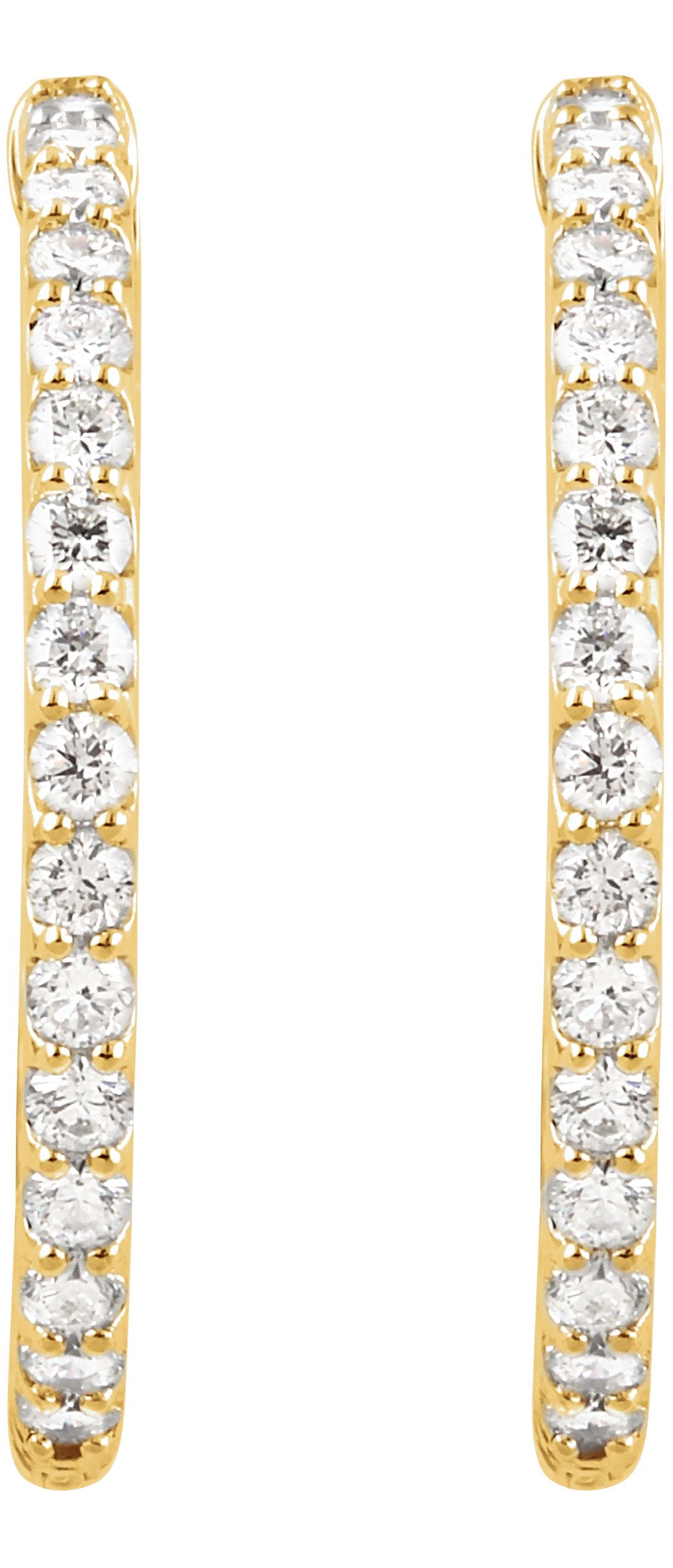1/2 Ctw Lab-Grown Diamond Inside-Outside Hoop Earrings - Yellow Gold - Lab Grown Diamond