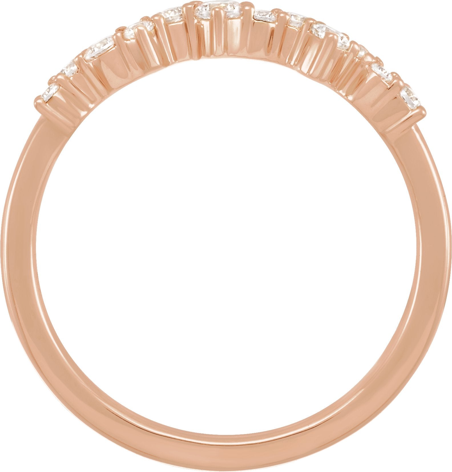 1/4 Ctw Lab-Grown Diamond Scattered Stackable Ring - Rose Gold