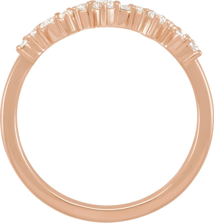1/4 Ctw Lab-Grown Diamond Scattered Stackable Ring - Rose Gold