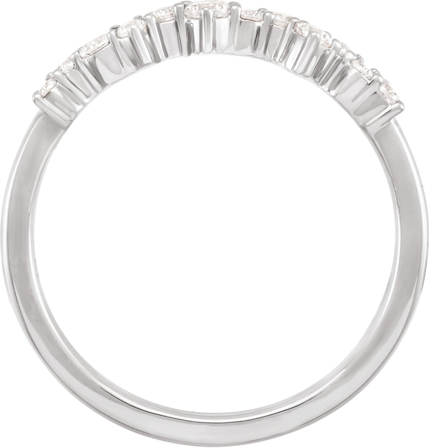1/4 Ctw Lab-Grown Diamond Scattered Stackable Ring - White Gold