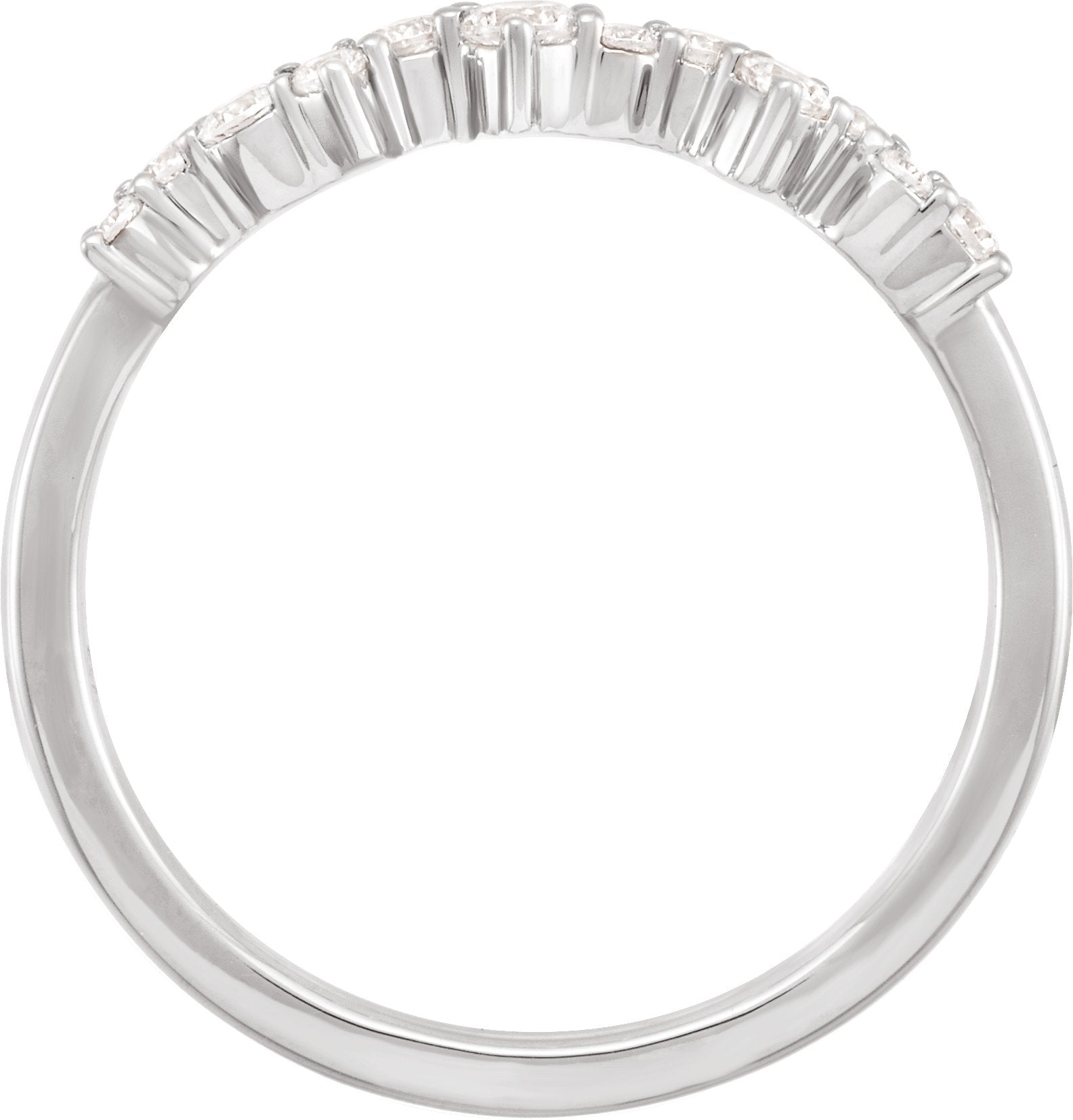 1/4 Ctw Lab-Grown Diamond Scattered Stackable Ring - White Gold