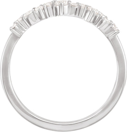 1/4 Ctw Lab-Grown Diamond Scattered Stackable Ring - White Gold