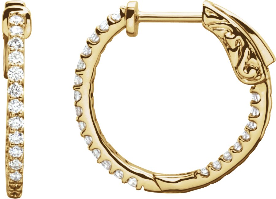 1/2 Ctw Lab-Grown Diamond Inside-Outside Hoop Earrings - Lab Grown Diamond