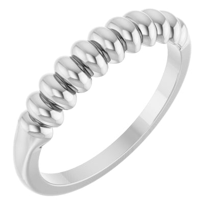Puffed Metal Ring - White Gold