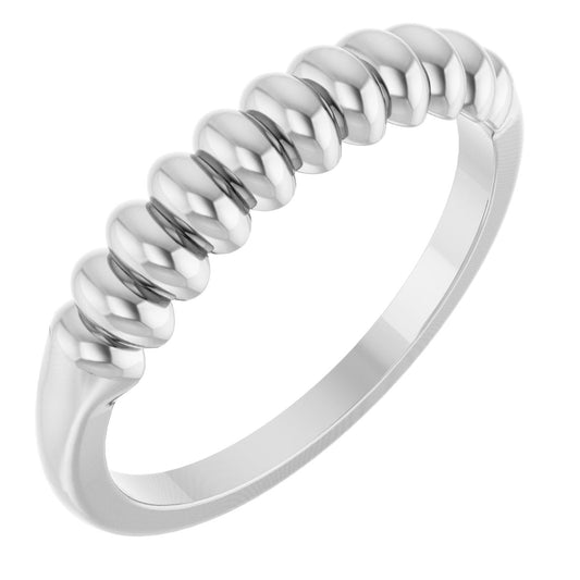 Puffed Metal Ring - White Gold