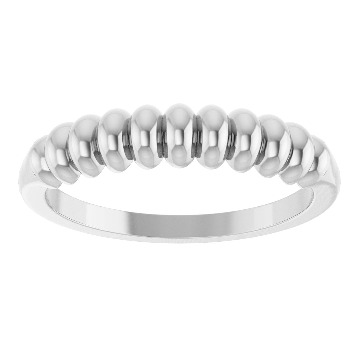 Puffed Metal Ring - White Gold