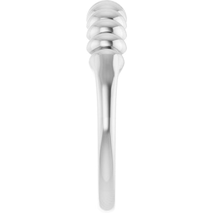 Puffed Metal Ring - White Gold