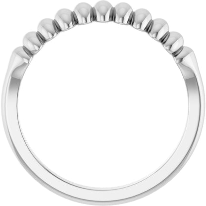 Puffed Metal Ring - White Gold