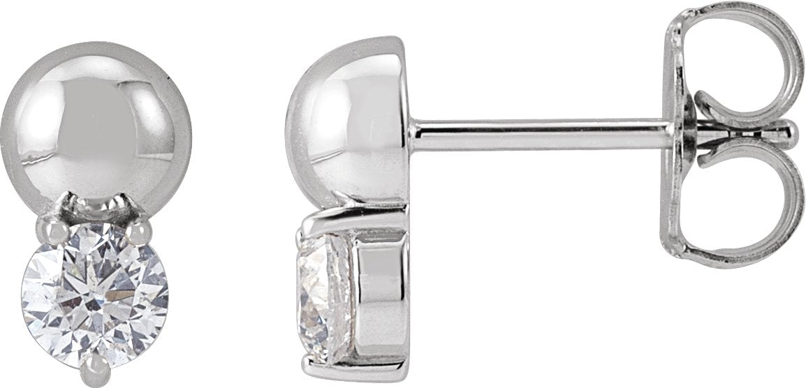 1/3 Ctw Lab Grown Diamond Solitaire Bead Earrings - Lab Grown Diamond