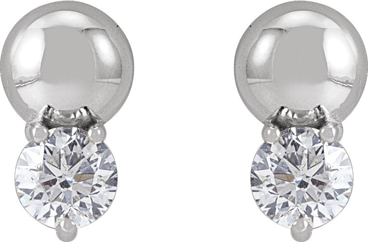 1/3 Ctw Lab Grown Diamond Solitaire Bead Earrings - Yellow Gold - Lab Grown Diamond