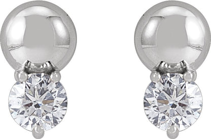 1/3 Ctw Lab Grown Diamond Solitaire Bead Earrings - Yellow Gold - Lab Grown Diamond