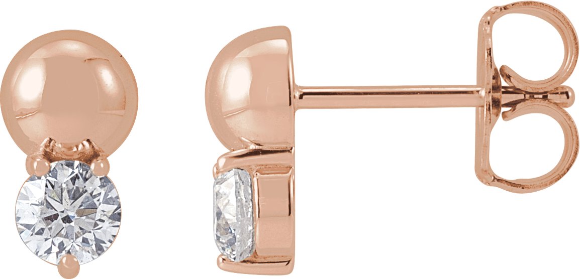 1/3 Ctw Lab Grown Diamond Solitaire Bead Earrings - Rose Gold - Lab Grown Diamond
