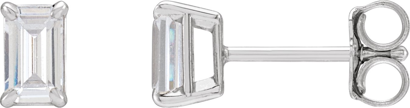Claw Prong 3/4 Ctw Lab-Grown Diamond Emerald Earrings