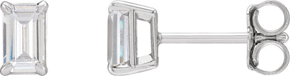 Claw Prong 1 1/2 Ctw Lab-Grown Diamond Emerald Earrings