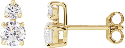 1 Ctw Lab-Grown Diamond Earrings With Backs - Lab Grown Diamond