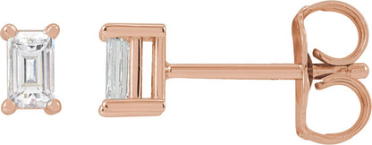 1/5 Ctw Straight Baguette Lab-Grown Diamond 4-Prong Basket Earrings - Lab Grown Diamond