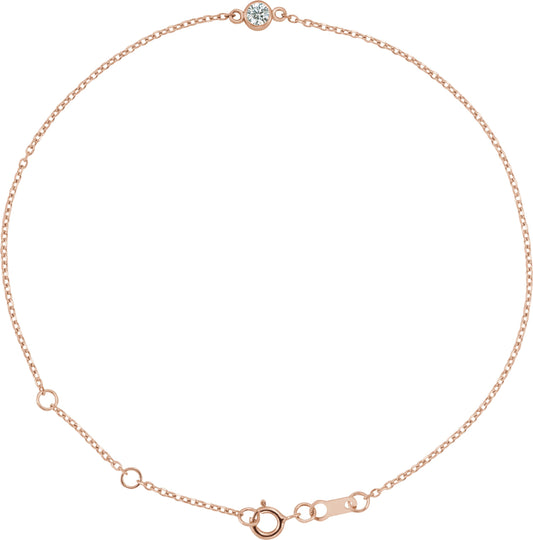 1/10 Ct Lab-Grown Diamond Bezel-Set Bracelet - Rose Gold - Lab Grown Diamond